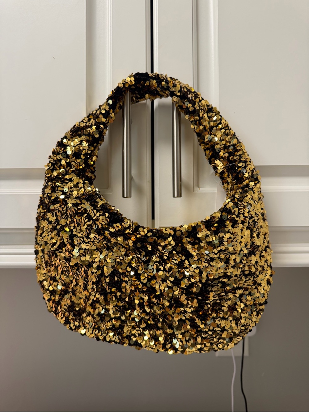 Anthropologie Gold Sequin Shoulder Bag